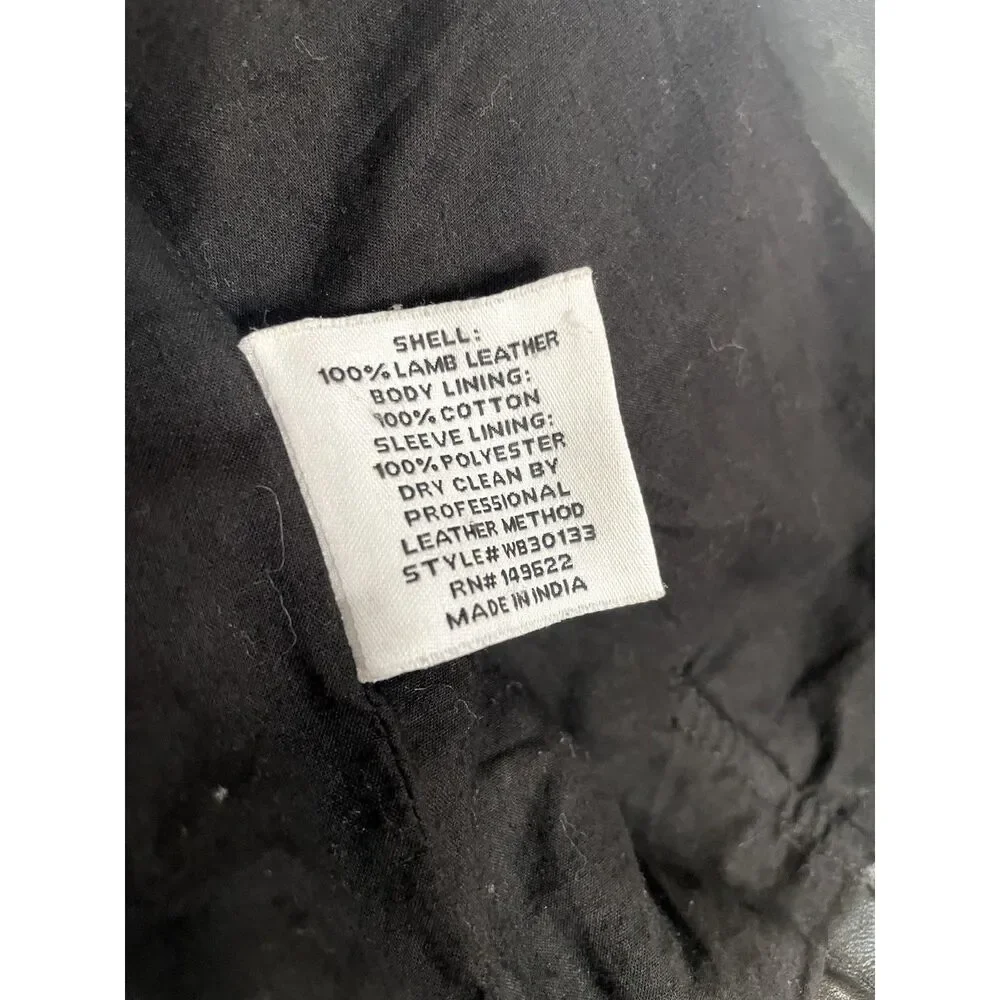 Walter Baker Liz Motorcycle Leather Jacket Black Size M - Picture 8 of 8